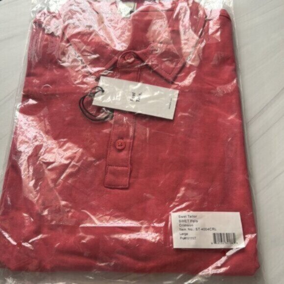 NWT Swet Tailor Men's Red All In Polo Shirt Size Large - Picture 3 of 5